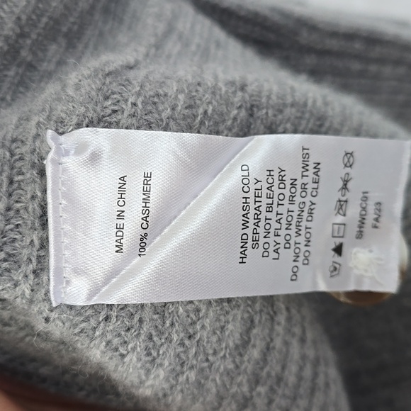 Quince Mongolian Cashmere Oversized Boyfriend Cardigan Sweater Size M Grey - Picture 9 of 10